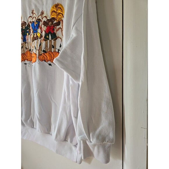 Vintage Basic Editions L Fabulous Harvest Teddy Bears Jumping Sweatshirt 90s 80s - Picture 3 of 6